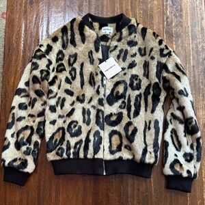 Superdown Animal Print Faux Fur Jacket